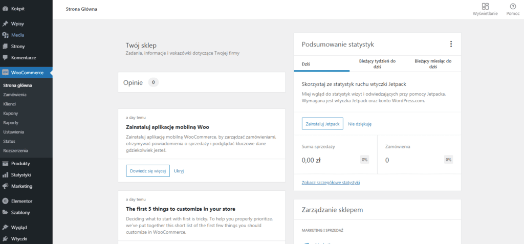 WooCommerce Strona główna